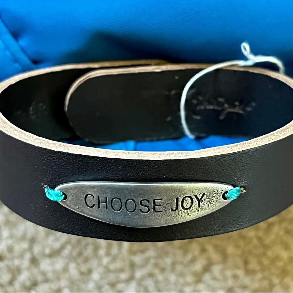 "Choose Joy" leather JK bracelet by Thirty-One - brand new